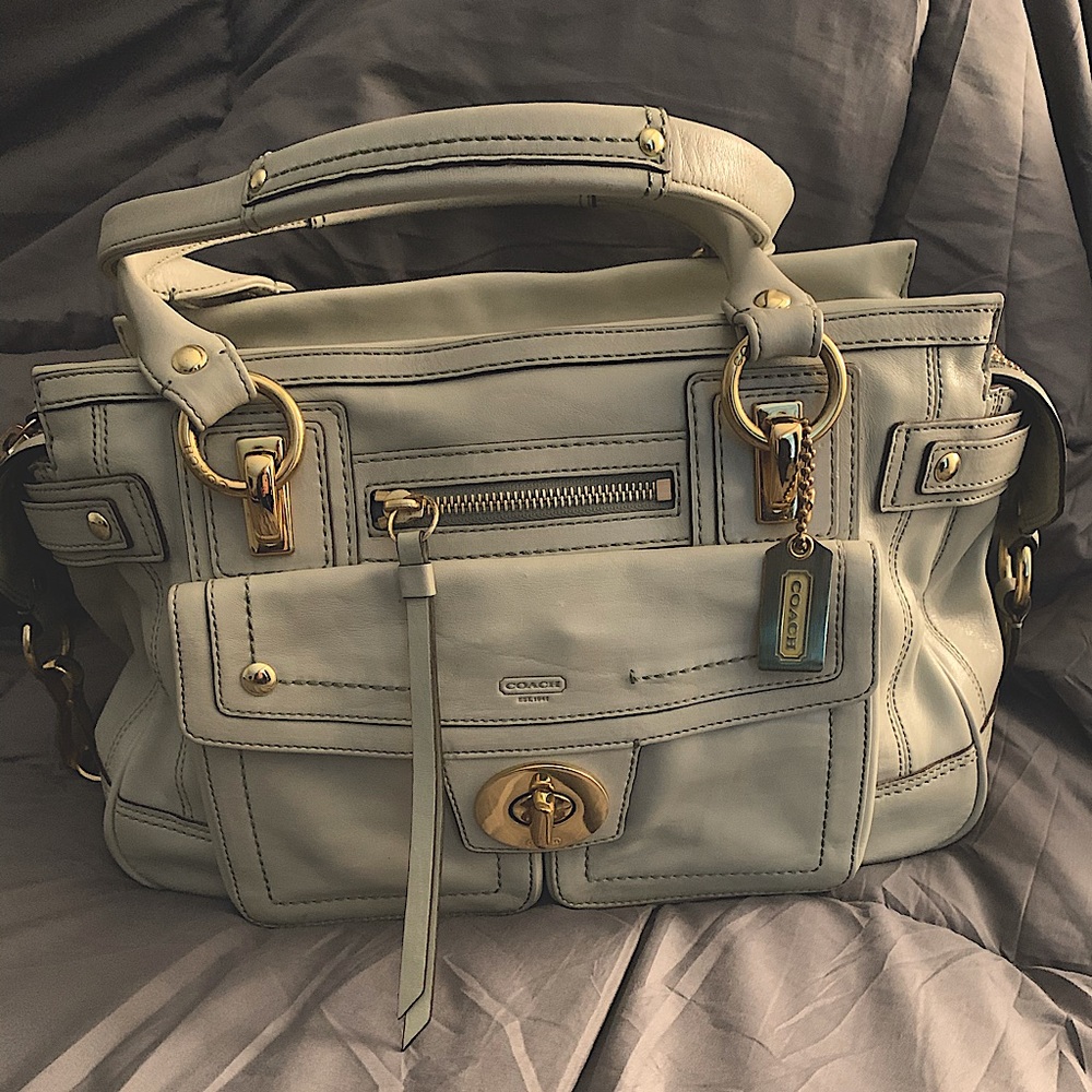 Coach Hampton Lindsay Satchel ( mineral green)